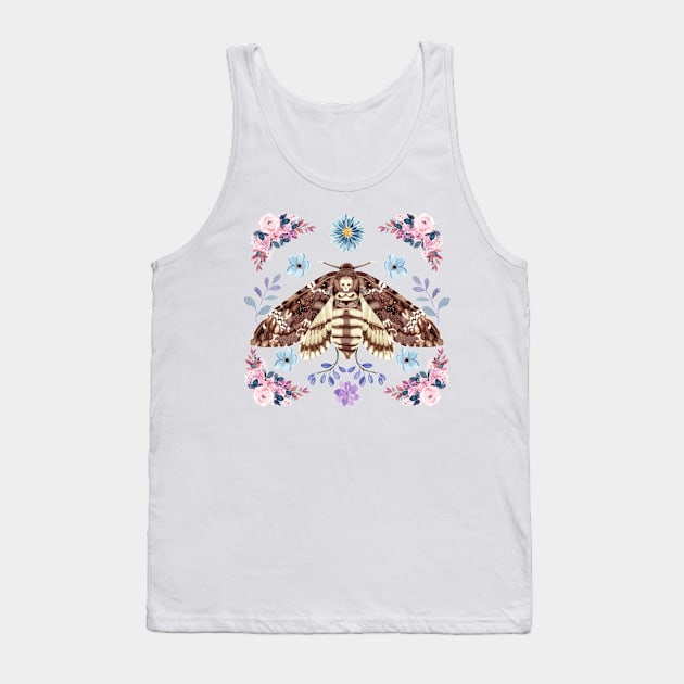 Deathshead Hawkmoth Forest Symmetry Tank Top by TrapperWeasel